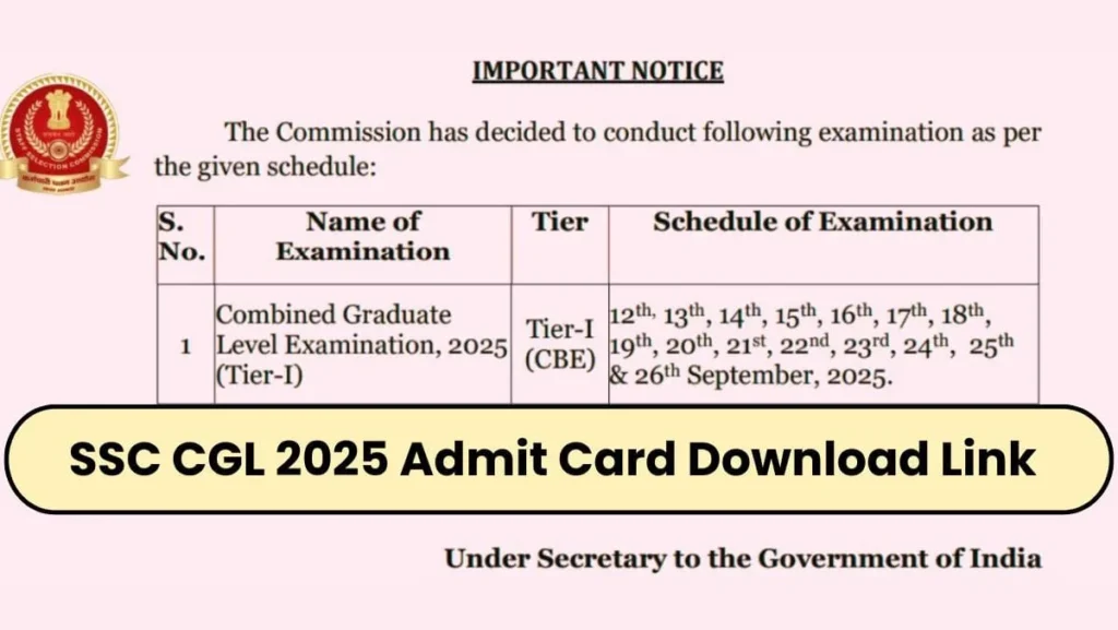 SSC CGL Admit Card 2025