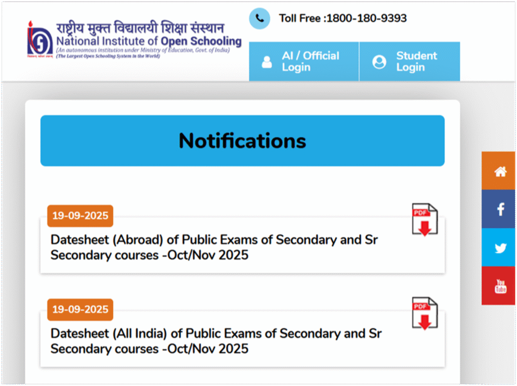 How to Download NIOS Date Sheet 2025?